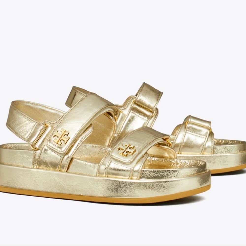 Tory Burch Kira Gold Metallic Sandals